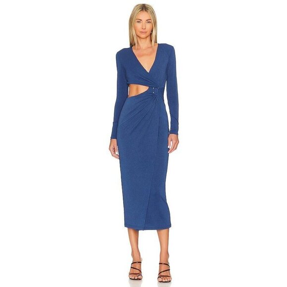 Significant Other Audrey Midi Dress Indigo Womens Size 6 - Picture 1 of 12